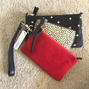 chicos 3 set wristlet purse